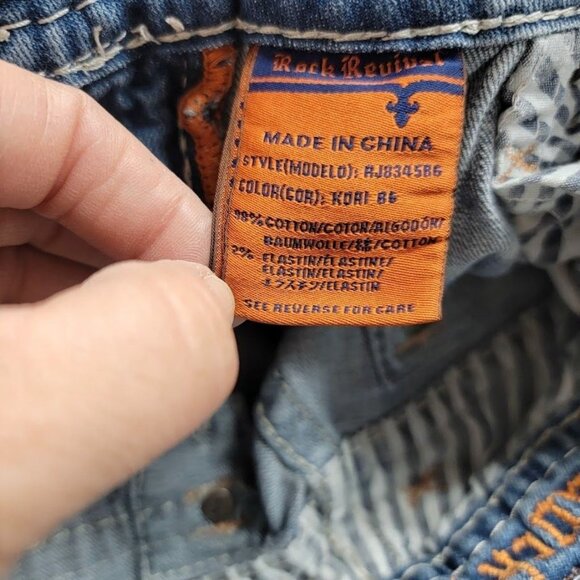 Rock Revival Women's Bootcut Jeans Size 29 Denim Blue Distressed Fashion Issues - Picture 7 of 14